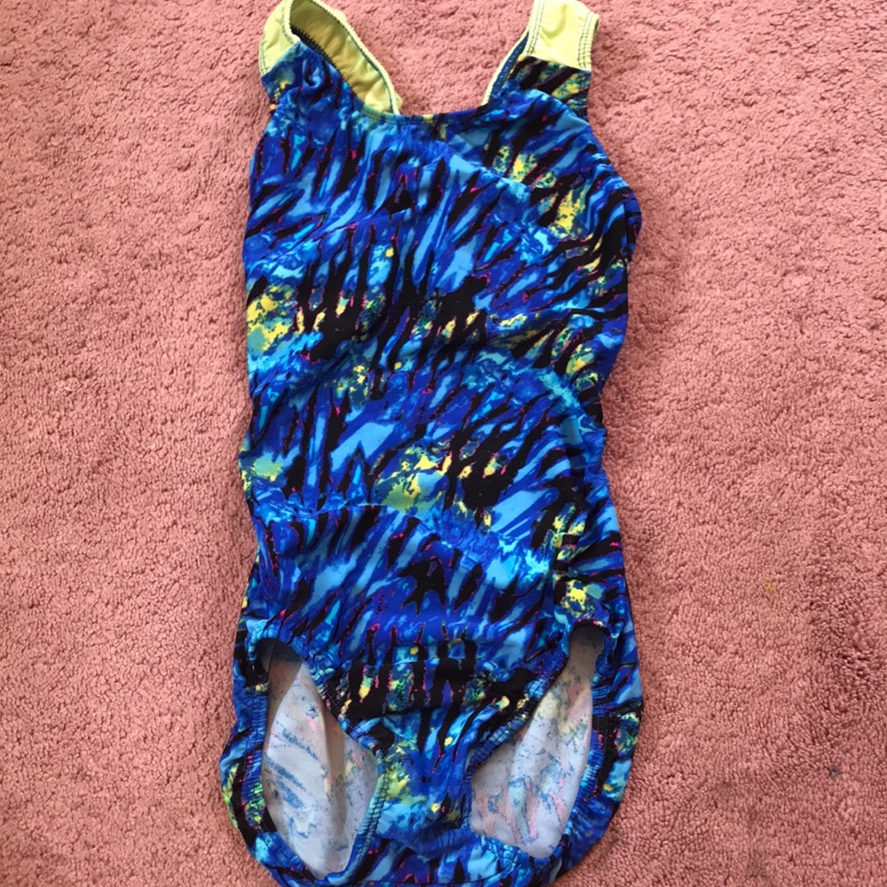 Blue/green/black leotard